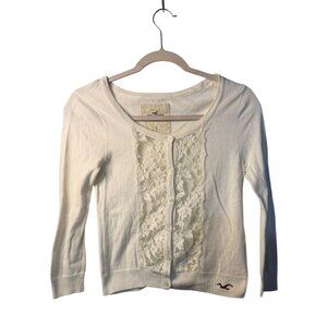 VTG Hollister Cali Womens Small Cardigan Lace Layering Y2K Retro Grannycore Soft